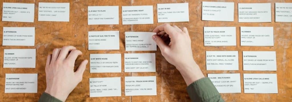 How to start a script blog_organizing cue cards for story beats