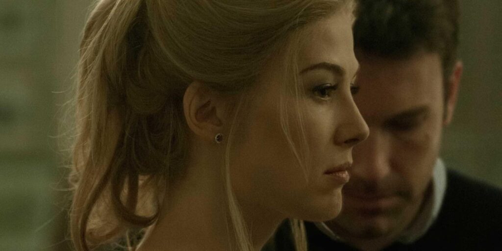 A close-up shot from the mystery film Gone Girl